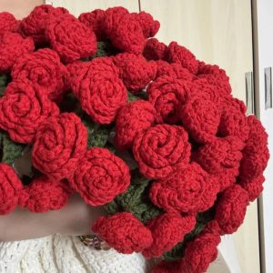 Bouquet Blanket-Rose Crochet, Handemade Crochet Rose Bouquet Blanket, Soft Blanket, Mother's Day Gift, Valentine Day Gift, Wedding Gift