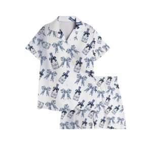 Smutty Book Lover Satin Pajama Set, Cute Book Smut Print Satin Sleepwear, Spicy Book, Funny Reader Gift, Cozy Loungewear For Book Lovers (Copy)