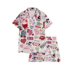 Smutty Book Lover Satin Pajama Set, Cute Book Smut Print Satin Sleepwear, Spicy Book, Funny Reader Gift, Cozy Loungewear For Book Lovers